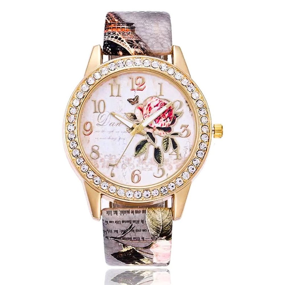 Rose Series Luxury Quartz Grey Watch NWT